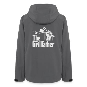 Der Grillmeister Motiv Vater Tag Meister Grill  - Frauen Recycelte Softshelljacke von Stanley/Stella - Anthrazit - Hinten - AI Model Female 172 light (172cm)