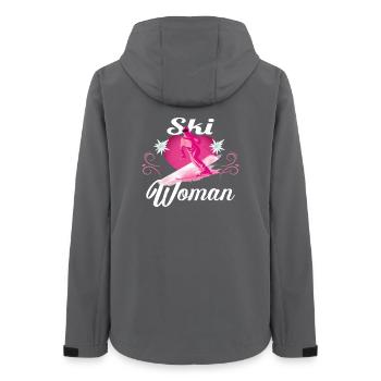 Ski Frau Retro Rosa Skifahren  - Frauen Recycelte Softshelljacke von Stanley/Stella - Anthrazit - Hinten - AI Model Female 172 light (172cm)