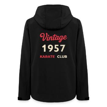 Vintage 1957 – Année de naissance rétro du Karate Club - Veste softshell femme recyclée Stanley/Stella - noir - Dos - AI Model Female 172 light (172cm)