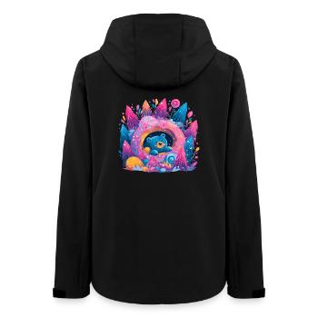 Bear in Donut Dream Neon Forest - Women’s Recycled Softshell Jacket by Stanley/Stella - black - Back - AI Model Female 172 light (172cm)