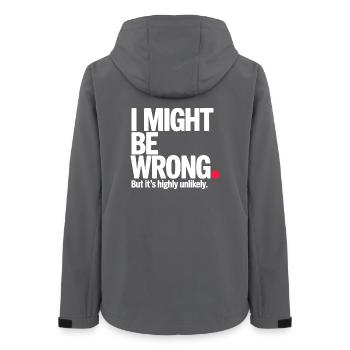 Might Be Wrong But Highly Unlikely Besserwisser - Frauen Recycelte Softshelljacke von Stanley/Stella - Anthrazit - Hinten - AI Model Female 172 light (172cm)
