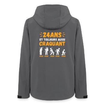 24 Ans Toujours Aussi Craquant Humour Crac - Veste softshell femme recyclée Stanley/Stella - charbon - Dos - AI Model Female 172 light (172cm)