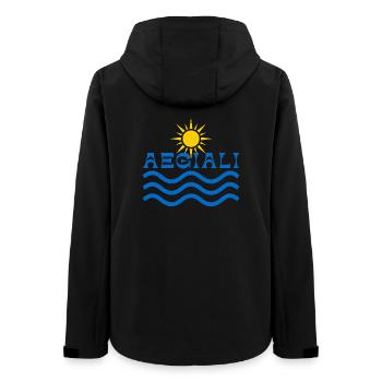 Aegiali Sonne und Wellen - Frauen Recycelte Softshelljacke von Stanley/Stella - Schwarz - Hinten - AI Model Female 172 light (172cm)