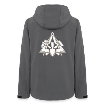 Masons guild symbol in a cool 3d grunge look - Women’s Recycled Softshell Jacket by Stanley/Stella - anthracite - Back - AI Model Female 172 light (172cm)