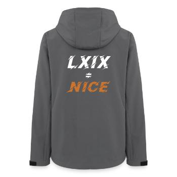 69=Nice en chiffres romains - Veste softshell femme recyclée Stanley/Stella - charbon - Dos - AI Model Female 172 light (172cm)