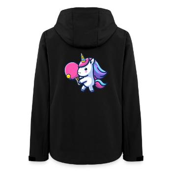 Einhorn Unicorn mit Tischtennisschläger für - Frauen Recycelte Softshelljacke von Stanley/Stella - Schwarz - Hinten - AI Model Female 172 light (172cm)