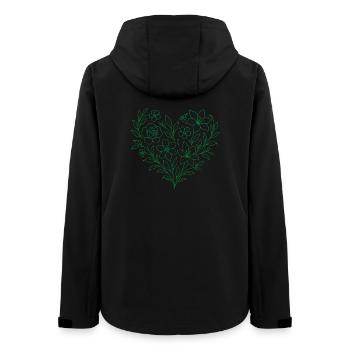 Florales Herzmuster, Blumenherz in Grüntönen - Frauen Recycelte Softshelljacke von Stanley/Stella - Schwarz - Hinten - AI Model Female 172 light (172cm)