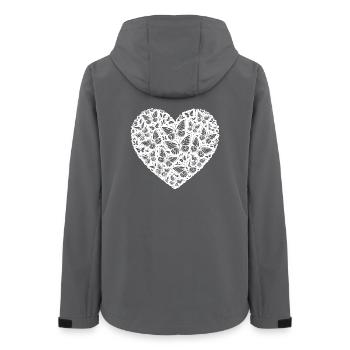 Cœur aux papillons, joie de vivre - Veste softshell femme recyclée Stanley/Stella - charbon - Dos - AI Model Female 172 light (172cm)