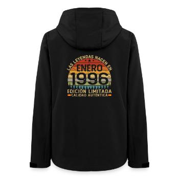 Born In January 1996 Vintage 30 Years Birthday - Women’s Recycled Softshell Jacket by Stanley/Stella - black - Back - AI Model Female 172 light (172cm)