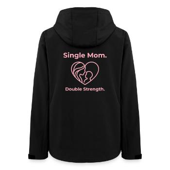 Single Mom. Double Strength. - Frauen Recycelte Softshelljacke von Stanley/Stella - Schwarz - Hinten - AI Model Female 172 light (172cm)