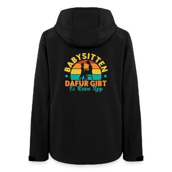 Tagesmutter Dafür Gibt Es Keine App Nanny - Frauen Recycelte Softshelljacke von Stanley/Stella - Schwarz - Hinten - AI Model Female 172 light (172cm)