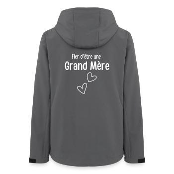 Proud to be a Grandmother - Women’s Recycled Softshell Jacket by Stanley/Stella - anthracite - Back - AI Model Female 172 light (172cm)