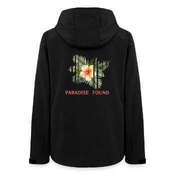 Fragmented Hibiscus Tropical Paradise - Women’s Recycled Softshell Jacket by Stanley/Stella - black - Back - AI Model Female 172 light (172cm)