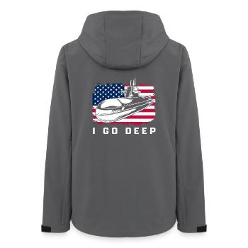 July 6 Submarine Submarine Veteran Navy USA - Women’s Recycled Softshell Jacket by Stanley/Stella - anthracite - Back - AI Model Female 172 light (172cm)