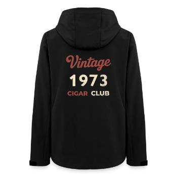 Vintage 1973 Cigar Club Rétro Naissance Année Cadeau - Veste softshell femme recyclée Stanley/Stella - noir - Dos - AI Model Female 172 light (172cm)