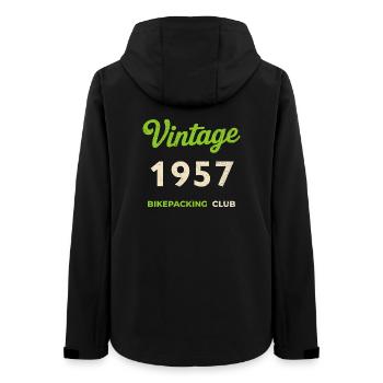 Millésime 1957 – Bikepacking Club Rétro Année de naissance - Veste softshell femme recyclée Stanley/Stella - noir - Dos - AI Model Female 172 light (172cm)