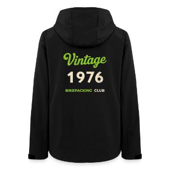 Millésime 1976 – Bikepacking Club Rétro Année de naissance - Veste softshell femme recyclée Stanley/Stella - noir - Dos - AI Model Female 172 light (172cm)
