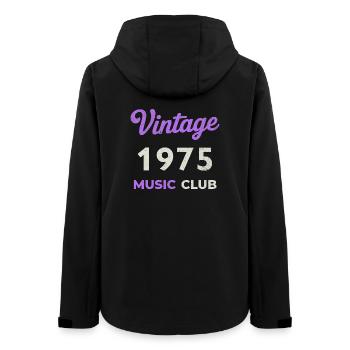 Vintage 1975 Music Club Retro Birth Year Vintage - Women’s Recycled Softshell Jacket by Stanley/Stella - black - Back - AI Model Female 172 light (172cm)