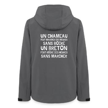 Bretagne, Breton, fierté Bretonne - Veste softshell femme recyclée Stanley/Stella - charbon - Dos - AI Model Female 172 light (172cm)