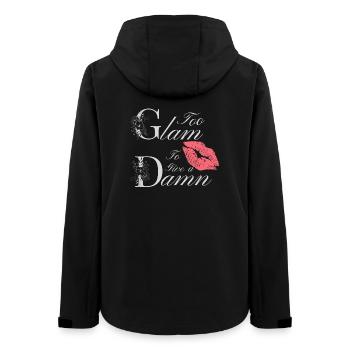 Too Glam to Give a Damn - Funny Quote - Frauen Recycelte Softshelljacke von Stanley/Stella - Schwarz - Hinten - AI Model Female 172 light (172cm)