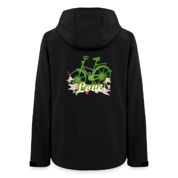 green bike designed with a lot of love - Women’s Recycled Softshell Jacket by Stanley/Stella - black - Back - AI Model Female 172 light (172cm)