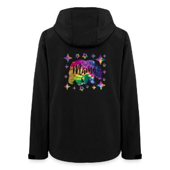 Mama Bär Batik Tie Dye - Frauen Recycelte Softshelljacke von Stanley/Stella - Schwarz - Hinten - AI Model Female 172 light (172cm)