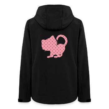Katze rosa pink Dots Punkte Silhouette Fan - Frauen Recycelte Softshelljacke von Stanley/Stella - Schwarz - Hinten - AI Model Female 172 light (172cm)