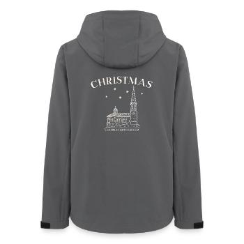 Dessin de l’église de Noël de Bethléem - Veste softshell femme recyclée Stanley/Stella - charbon - Dos - AI Model Female 172 light (172cm)