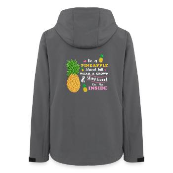 be a pineapple stand tall wear a crown stay sweet  - Women’s Recycled Softshell Jacket by Stanley/Stella - anthracite - Back - AI Model Female 172 light (172cm)