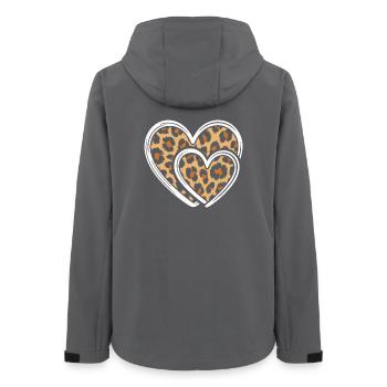 Coeur avec imprimé léopard - Veste softshell femme recyclée Stanley/Stella - charbon - Dos - AI Model Female 172 light (172cm)