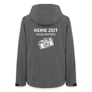 No Time Must Snap Camera Photographer Photos - Women’s Recycled Softshell Jacket by Stanley/Stella - anthracite - Back - AI Model Female 172 light (172cm)