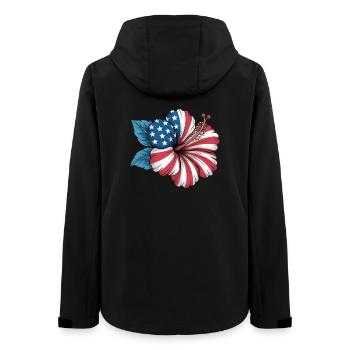 Florist Hibiscus Flower Independence Day 4th of - Women’s Recycled Softshell Jacket by Stanley/Stella - black - Back - AI Model Female 172 light (172cm)