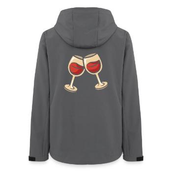 Zwei Weingläser zum Anstoßen - Frauen Recycelte Softshelljacke von Stanley/Stella - Anthrazit - Hinten - AI Model Female 172 light (172cm)