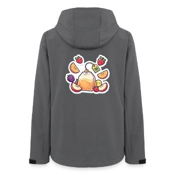 Thé Fruity Lunchbag ,Autocollant de dessin animé de thé - Veste softshell femme recyclée Stanley/Stella - charbon - Dos - AI Model Female 172 light (172cm)