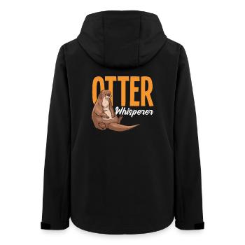 Otterflüsterer Seeotter Cartoon - Frauen Recycelte Softshelljacke von Stanley/Stella - Schwarz - Hinten - AI Model Female 172 light (172cm)