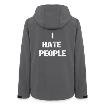 I Hate People  - Frauen Recycelte Softshelljacke von Stanley/Stella - Anthrazit - Hinten - AI Model Female 172 light (172cm)