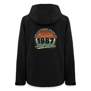 Décembre 1987 Rétro Vintage Cadeau d’anniversaire - Veste softshell femme recyclée Stanley/Stella - noir - Dos - AI Model Female 172 light (172cm)