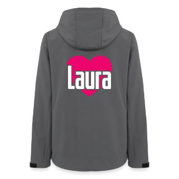I Love Laura Pinkes Herz Ich liebe Laura - Frauen Recycelte Softshelljacke von Stanley/Stella - Anthrazit - Hinten - AI Model Female 172 light (172cm)