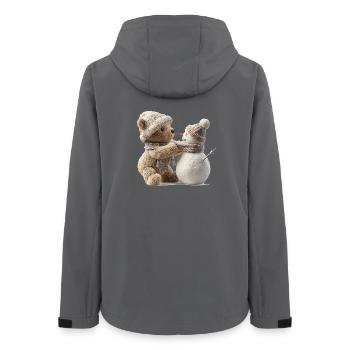 Winter cuddle teddy meets snowman - Women’s Recycled Softshell Jacket by Stanley/Stella - anthracite - Back - AI Model Female 172 light (172cm)