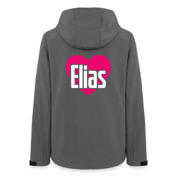 I Love Elias Pink Heart I Love Elias - Women’s Recycled Softshell Jacket by Stanley/Stella - anthracite - Back - AI Model Female 172 light (172cm)