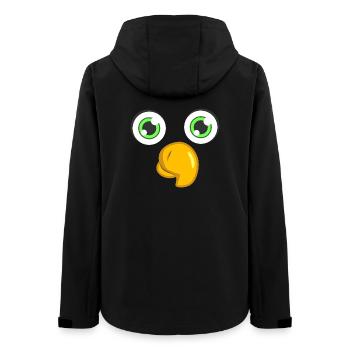 Cute Parrot Face Minimal Funny Bird DIY Costume - Women’s Recycled Softshell Jacket by Stanley/Stella - black - Back - AI Model Female 172 light (172cm)