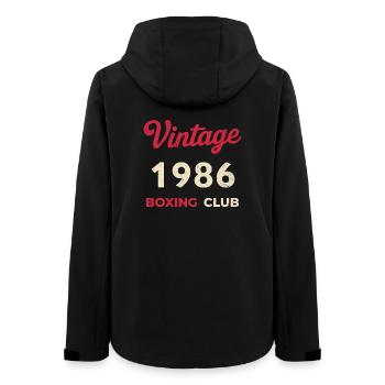 Vintage 1986 – Année de naissance rétro du Boxing Club - Veste softshell femme recyclée Stanley/Stella - noir - Dos - AI Model Female 172 light (172cm)