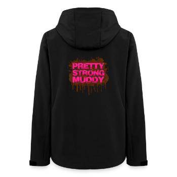 Pretty Strong Muddy Schlammlauf Mud Run Muddy Race - Frauen Recycelte Softshelljacke von Stanley/Stella - Schwarz - Hinten - AI Model Female 172 light (172cm)