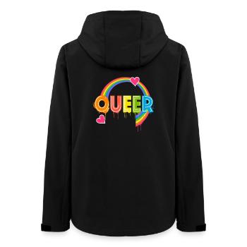 Queer Typografie Pride-Monat Gleiche Rechte LGBTQ - Frauen Recycelte Softshelljacke von Stanley/Stella - Schwarz - Hinten - AI Model Female 172 light (172cm)