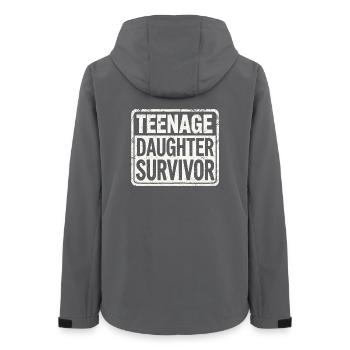 Teenage Daughter Survivor - Conception parentale amusante - Veste softshell femme recyclée Stanley/Stella - charbon - Dos - AI Model Female 172 light (172cm)