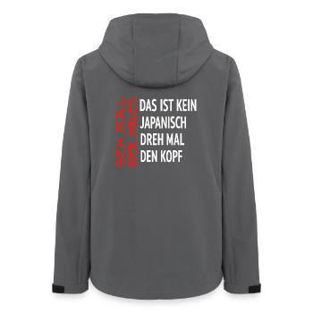 Kein Japanisch - Dreh den Kopf, Bier Humor - Frauen Recycelte Softshelljacke von Stanley/Stella - Anthrazit - Hinten - AI Model Female 172 light (172cm)