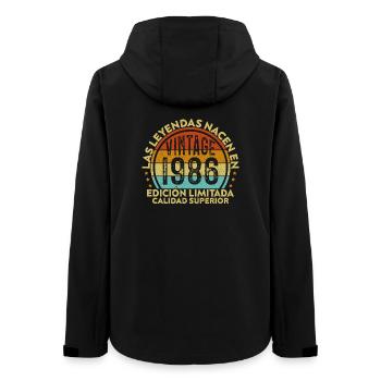 40th Birthday 40 Years Vintage 1986 - Women’s Recycled Softshell Jacket by Stanley/Stella - black - Back - AI Model Female 172 light (172cm)