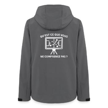 Fan-Humor-Spiel Fußballtrainer Fußball Fußball - Frauen Recycelte Softshelljacke von Stanley/Stella - Anthrazit - Hinten - AI Model Female 172 light (172cm)