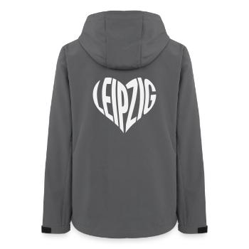 Leipzig Heart Typo - Women’s Recycled Softshell Jacket by Stanley/Stella - anthracite - Back - AI Model Female 172 light (172cm)