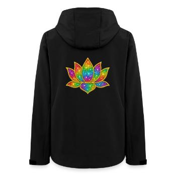 Symbole de lotus à paillettes vibrantes - Veste softshell femme recyclée Stanley/Stella - noir - Dos - AI Model Female 172 light (172cm)